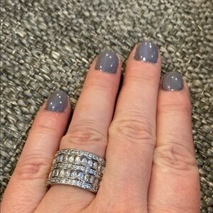 Elegant Silver Multi-Band Ring
